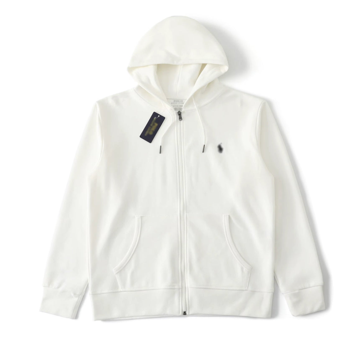 Polo Ralph lauren zip up hoodie vitt med svart logga