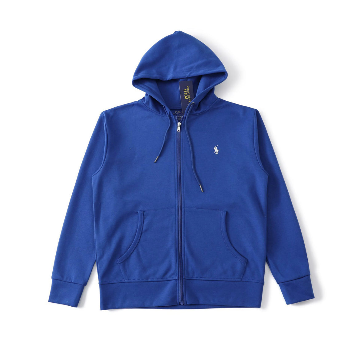 Polo Ralph lauren zip up hoodie blå med vitt logga