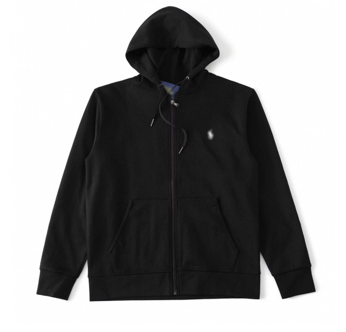 Polo Ralph lauren zip up hoodie svart med vitt logga