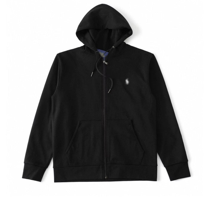 Polo Ralph lauren zip up hoodie svart med vitt logga