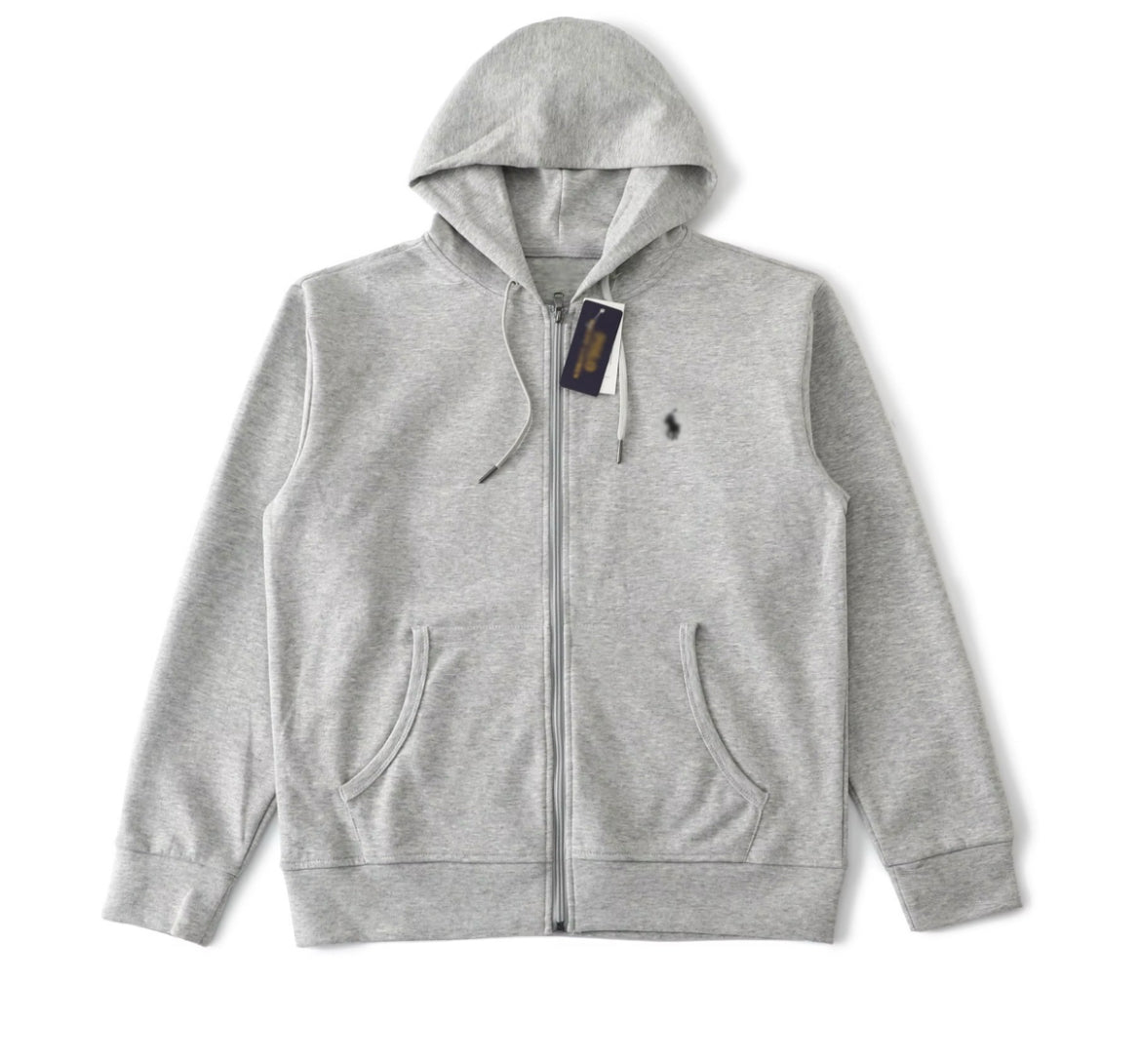 Polo Ralph lauren zip up hoodie grå med svart logga