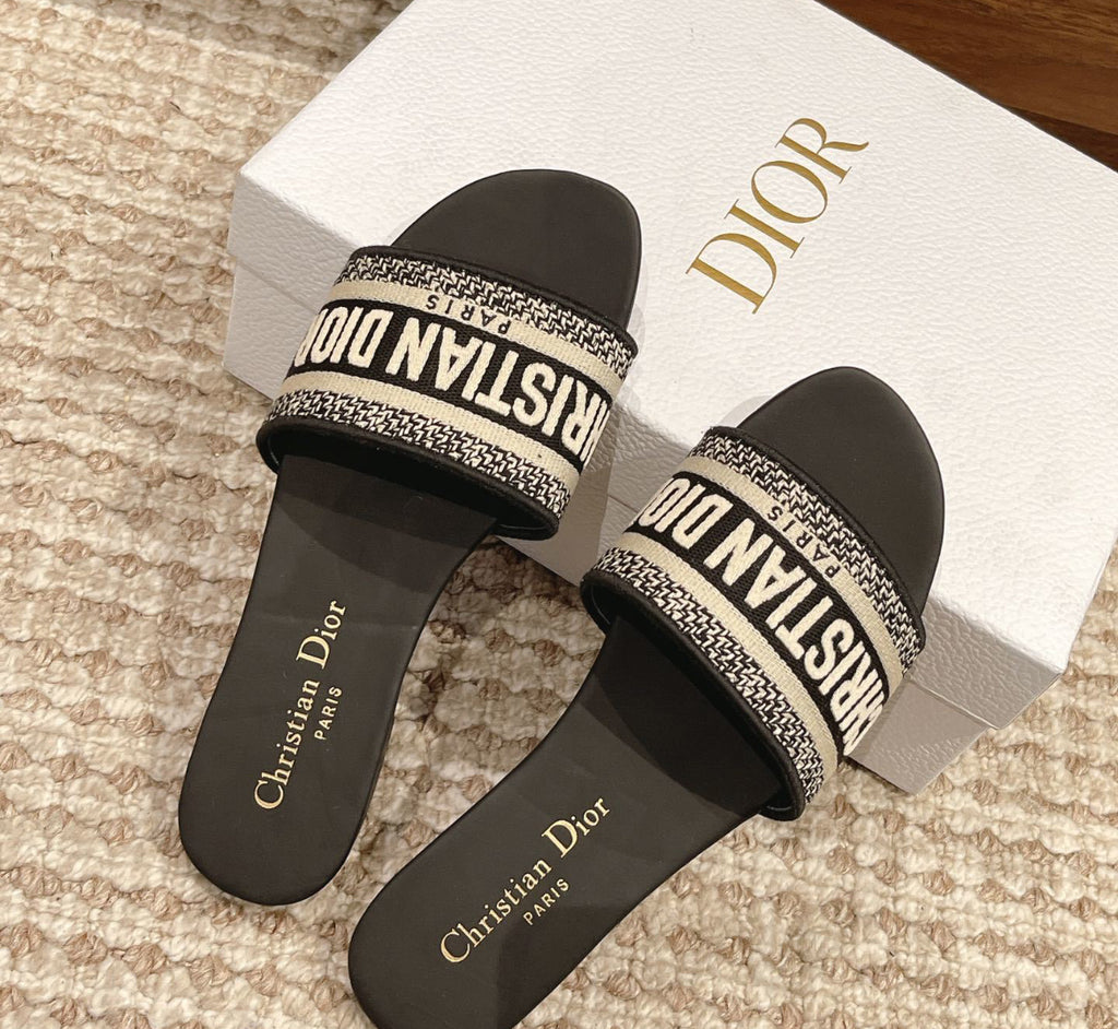 Christian dior tofflor svarta för damer